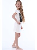 Girls\' dress with cream application NDZ8380 - Online store - Boutique